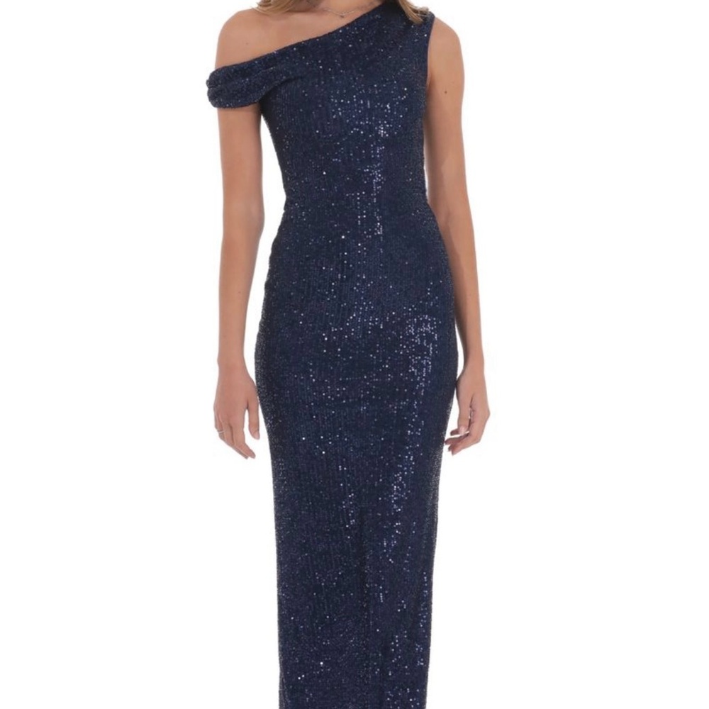 Lucy in the Sky Midnight Blue One Shoulder Dress